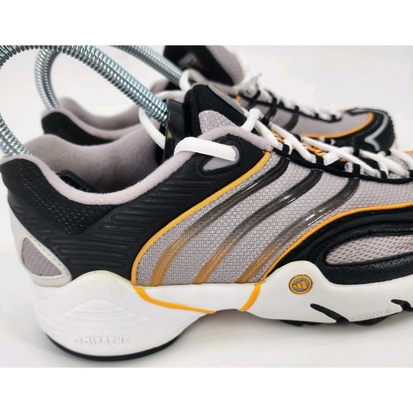 RARE VINTAGE ADIDAS TORSION SNEAKERS WOMENS SIZE 6 BLACK GRAY GOLD Y2K 2000S - Picture 3 of 14